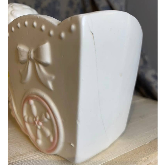 Vintage Rubens Japan Handpainted Sheep Lamb Wagon Planter with Hairline Crack - Picture 3 of 9